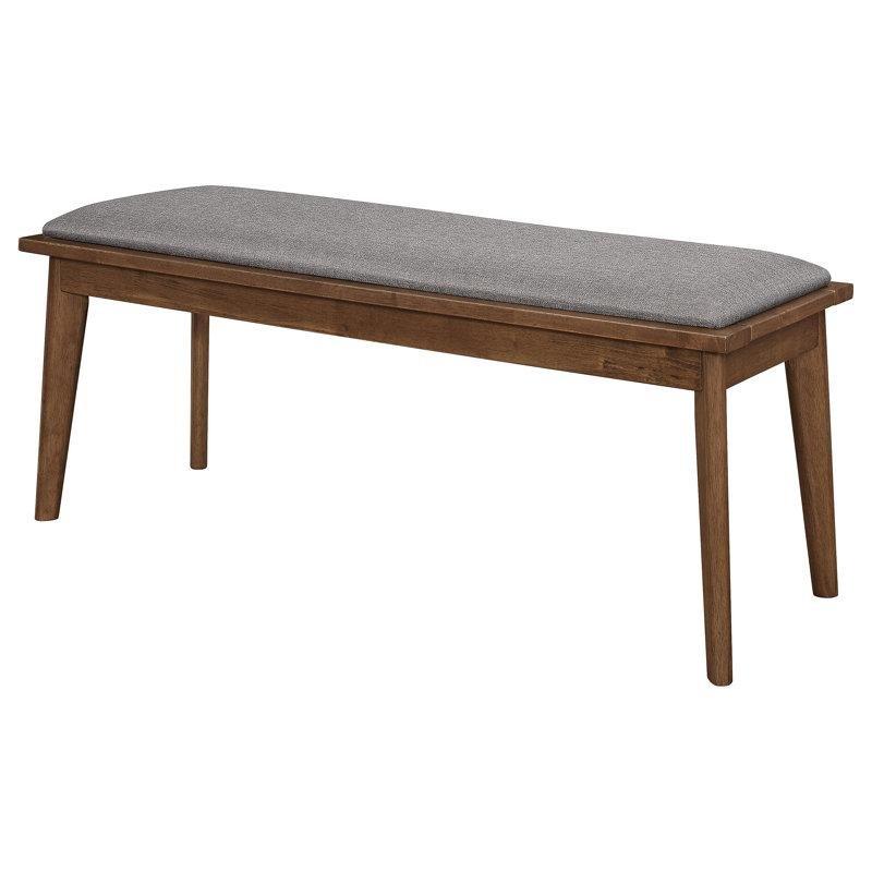 Gri Kumaş Döşemeli Ceviz Ağacı Yemek Masası Bench 116 cm - 88324