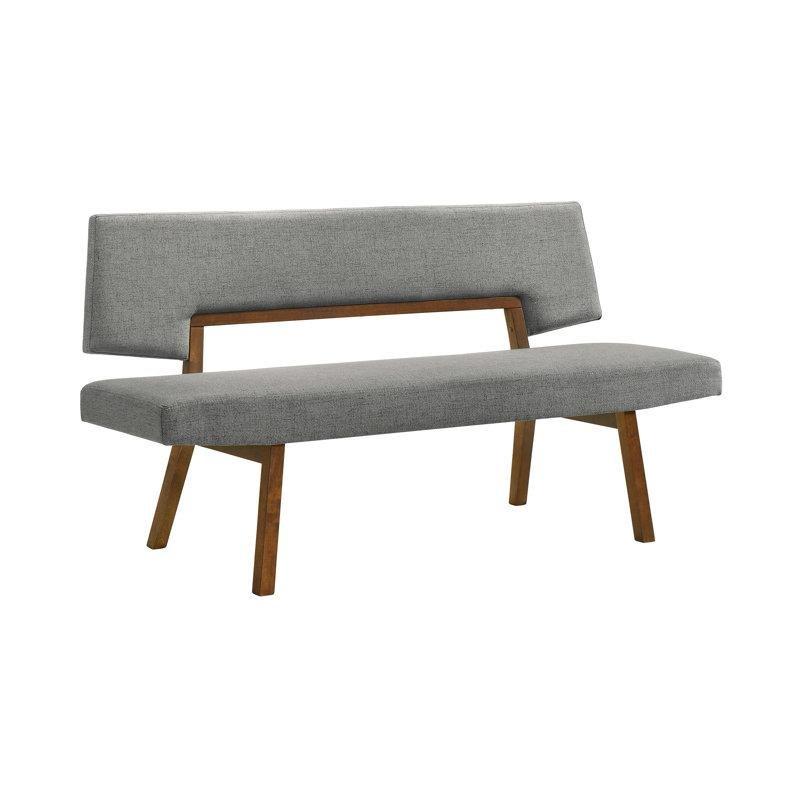 Gri Kumaş Döşemeli Endüstriyel Ahşap Yemek Masası Bench 160 cm - 88273