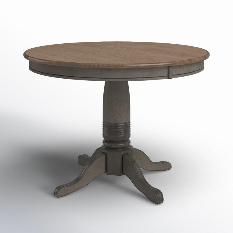 Gri Masif Ahşap Yuvarlak Yemek Masası 107 cm - 87010