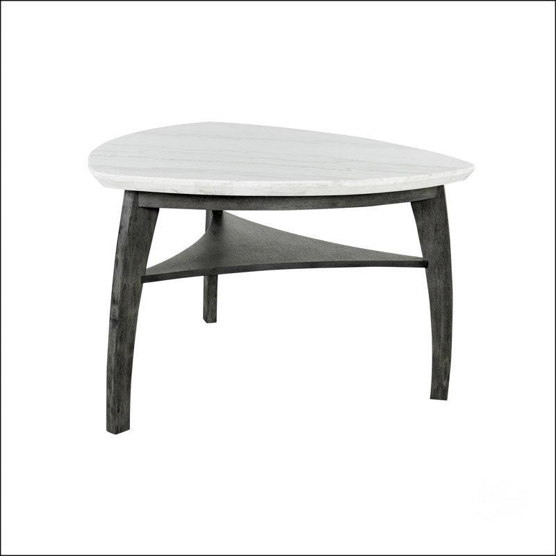 Gri Mermerli Üçgen Yemek Masası 137x137 cm - 87124