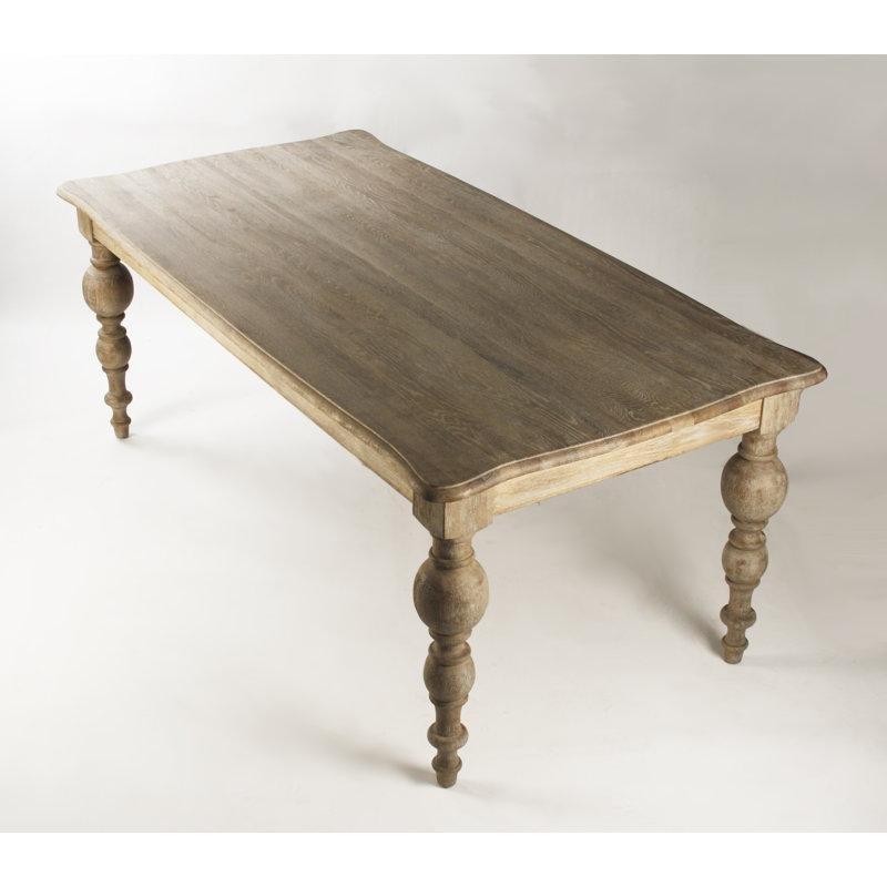 Gri Meşe Masif Ahşap Dikdörtgen Kütük Yemek Masası 200x100 cm - 87895
