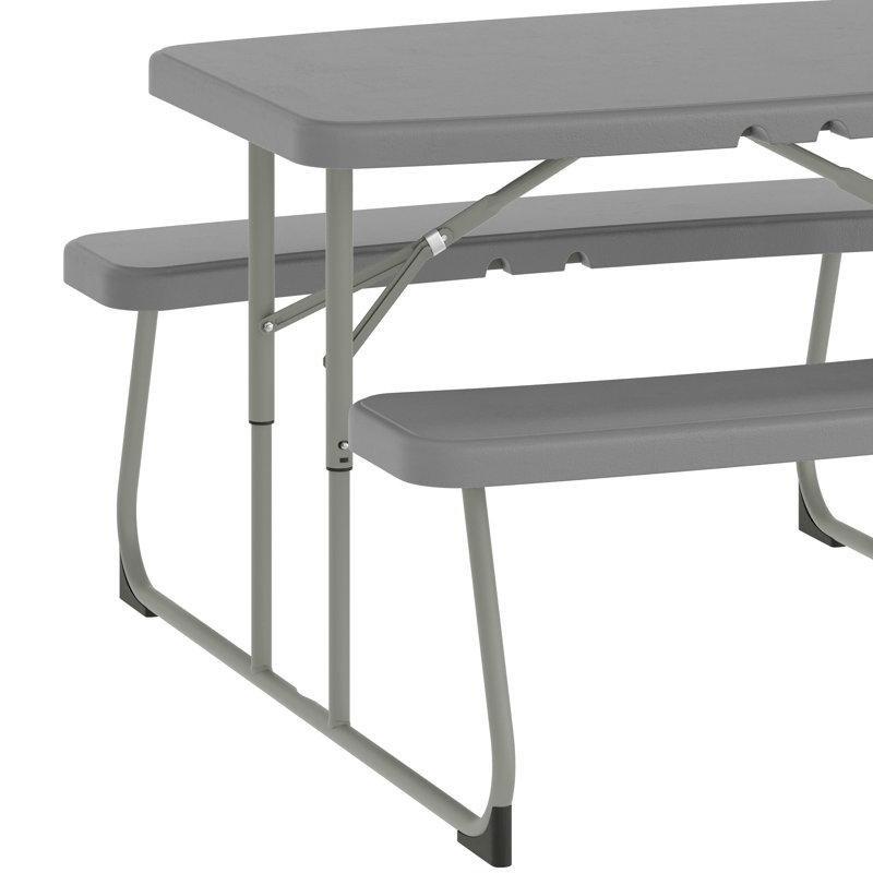 Gri Plastik Katlanabilir Çocuk Yemek Masası 83 cm Uzunluğunda İç ve Dış Mekan Kullanımı - 86548
