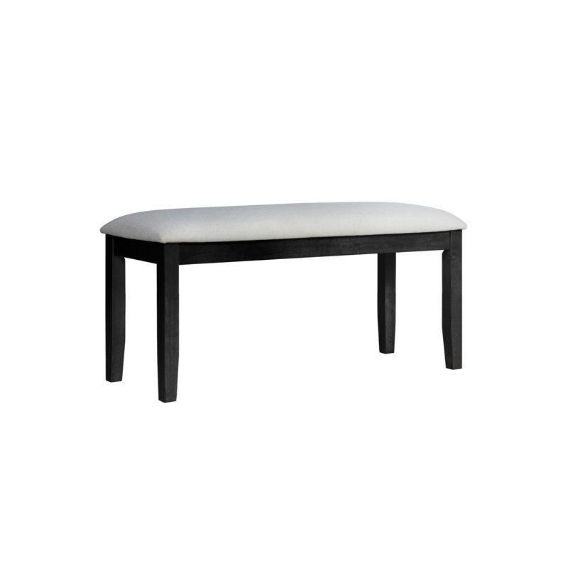 Gri Polyester Döşemeli Kırsal Ahşap Yemek Masası Bench 44 cm - 88327