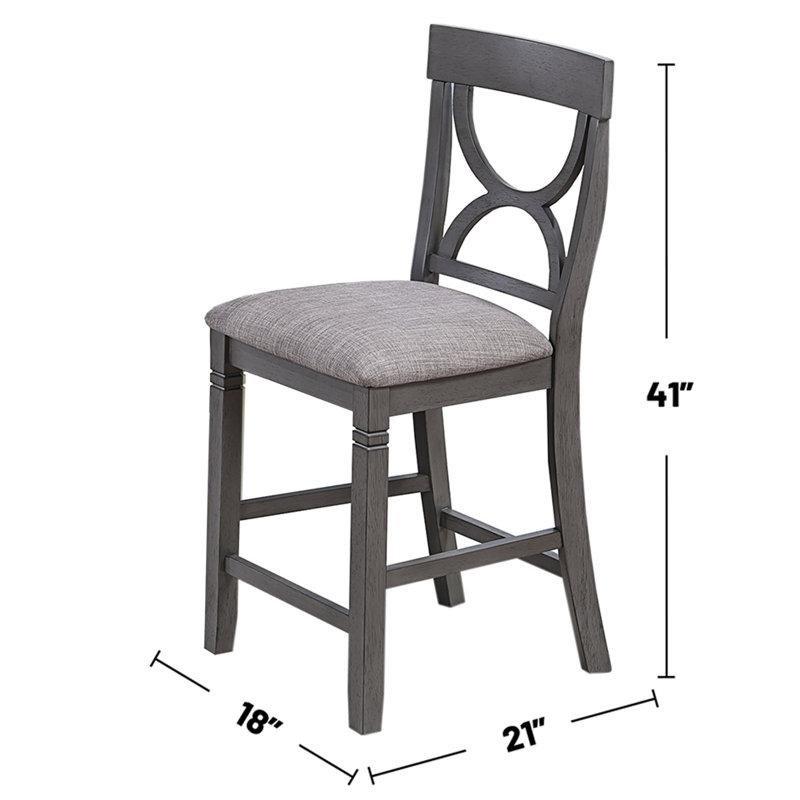 Gri Renkli Yuvarlak Mutfak Masası 120 cm Çapında 4 Sandalyeli Yemek Seti - 85813.0