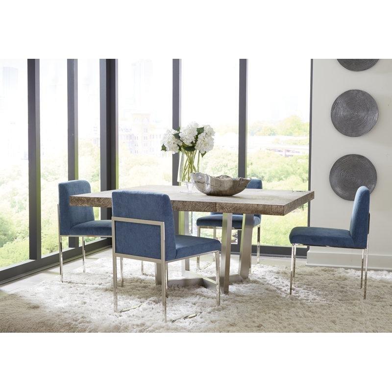 Gri Taş Renkli Masif Ahşap Kare Yemek Masası 152 cm - 87544