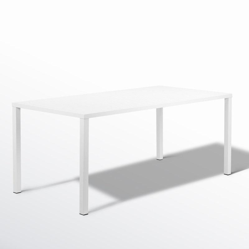 Gümüş Aluminyum Dikdörtgen Bahçe Yemek Masası 180x90 cm - 84496