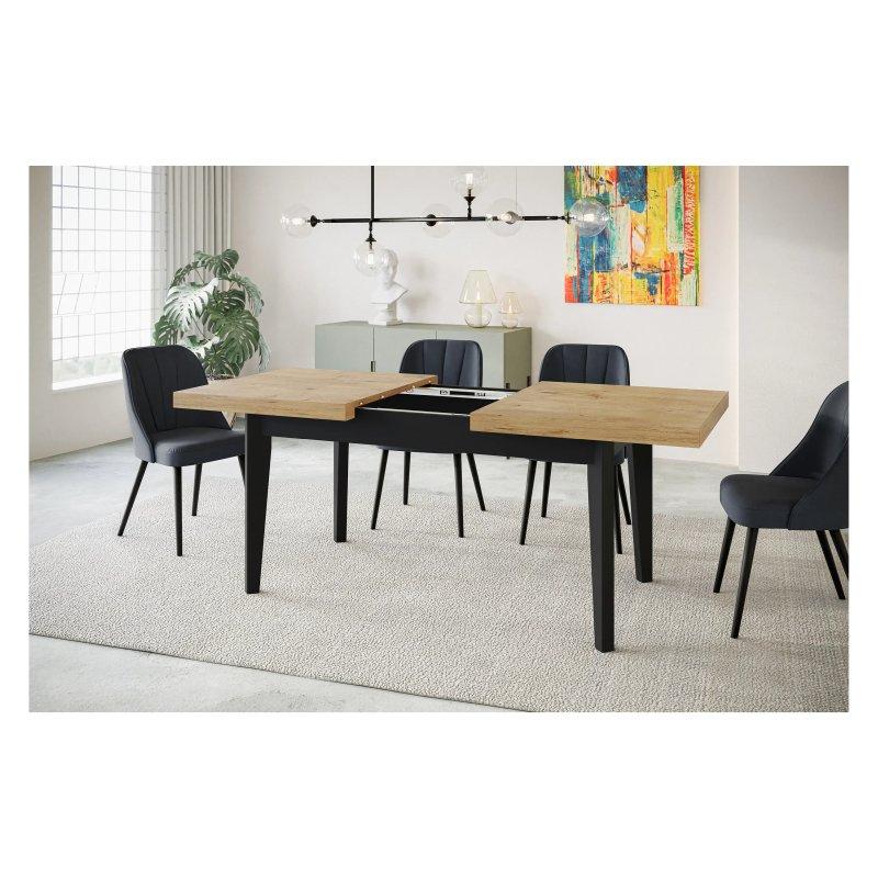 Halifax Açılır Yemek Masası 120-160 cm Siyah Ahşap Ayaklı - 83305
