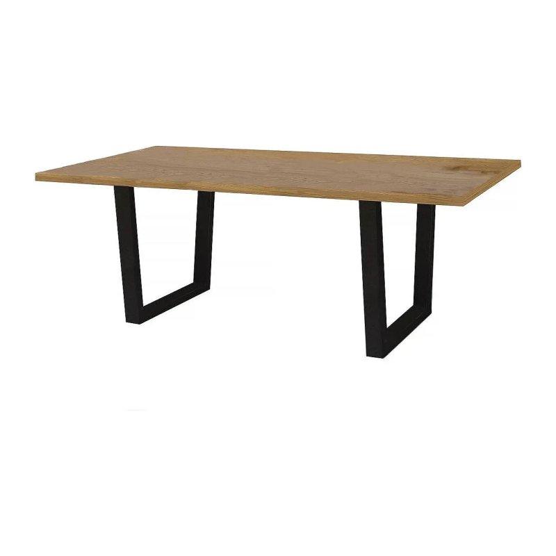Hollywood Dikdörtgen Yemek Masası 200x100 cm Meşe Siyah Metal Ayaklı - 87190