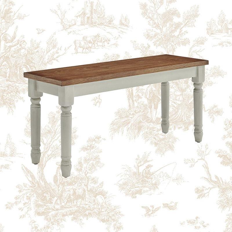 İki Tonlu Masif Ahşap Yemek Masası Bench 102x46x45 cm - 88333