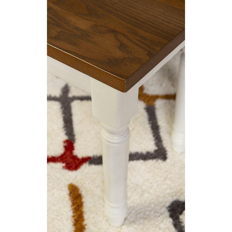 İki Tonlu Masif Ahşap Yemek Masası Bench 102x46x45 cm - 88333