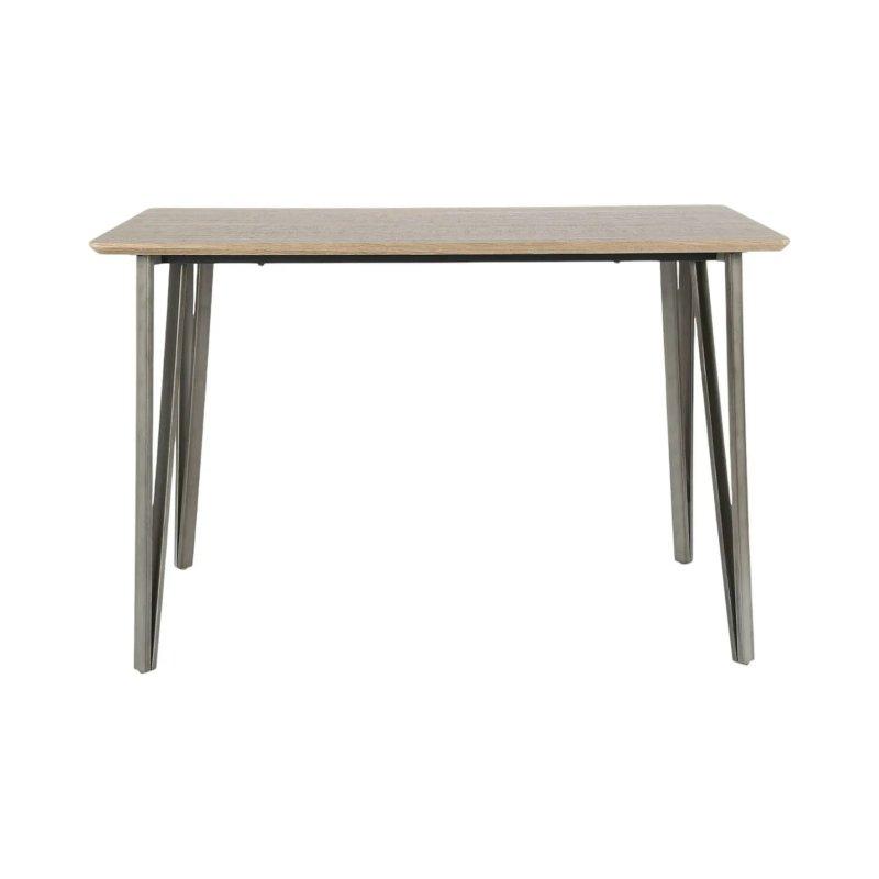 Kahverengi Ahşap Yüzey Metal Ayaklı Bar Masası 140x70x89 cm - 88594