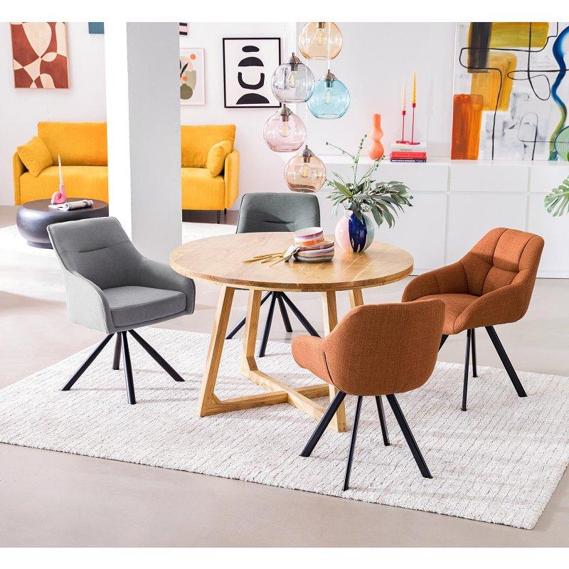 Kahverengi Akaçya Ağacı Yuvarlak Yemek Masası 120 cm - 83896
