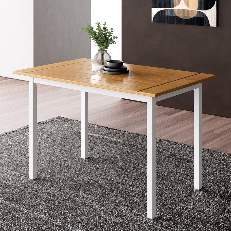 Kahverengi Çam Masif Ahşap Dört Kişilik Yemek Masası 114 cm - 87220