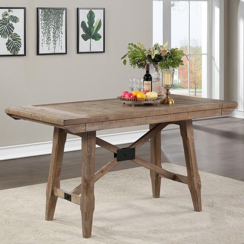 Kahverengi Driftwood Açılır Mutfak Masası ve 8 Sandalyeli Yemek Seti - 85063.0