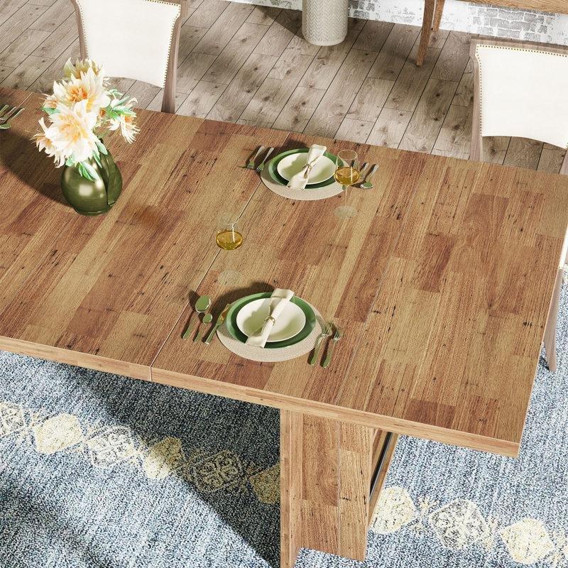Kahverengi Endüstriyel Ahşap 6-8 Kişilik Depolama Raflı Yemek Masası 160x80x75 cm - 85876
