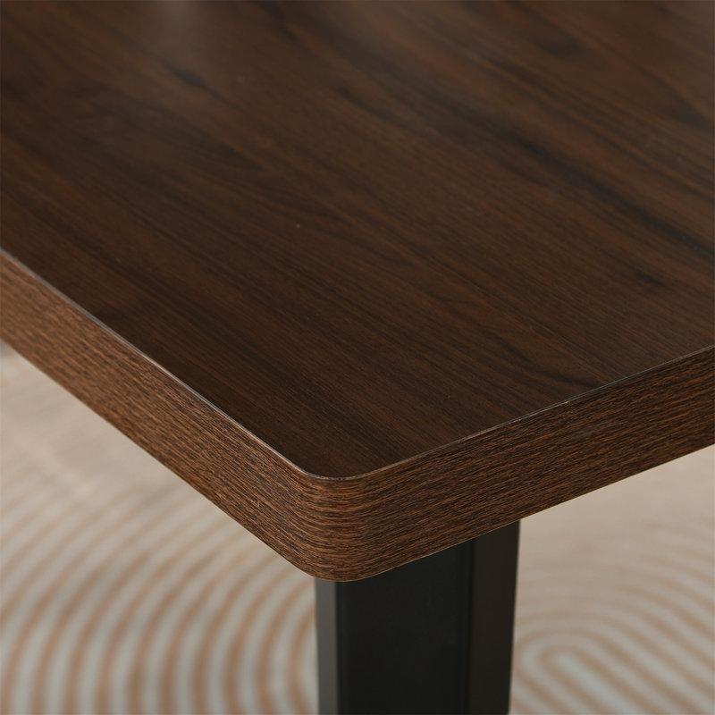 Kahverengi Endüstriyel Ahşap Dikdörtgen Mutfak Masası Takımı 160x90 cm 4 Sandalyeli - 85747.0