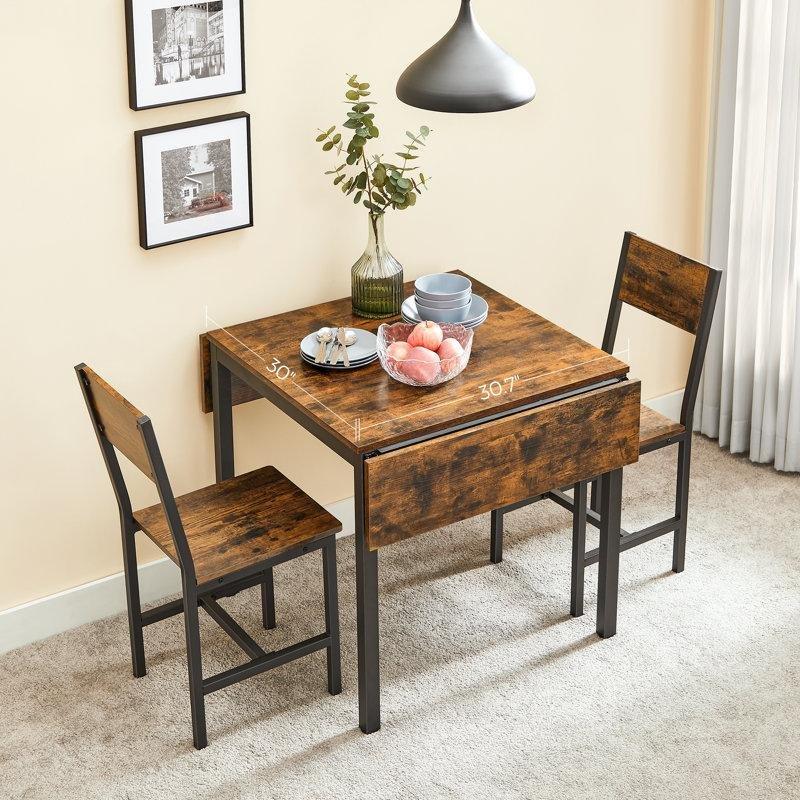 Kahverengi Endüstriyel Ahşap Katlanır Yemek Masası 120 cm - 87679