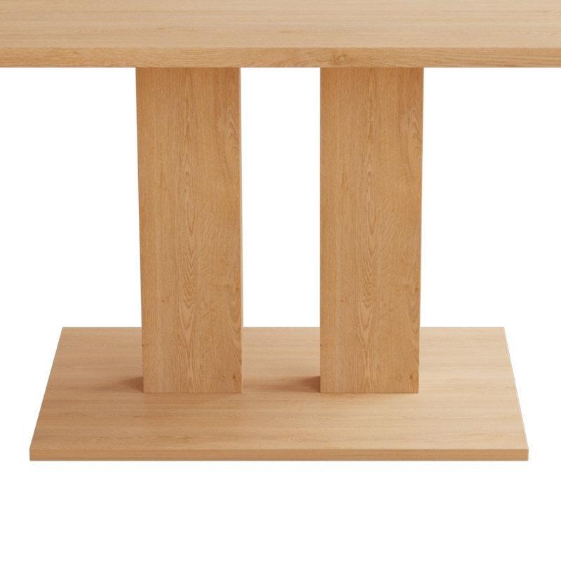 Kahverengi Endüstriyel Ahşap Modern Mutfak Masası Takımı 117x72 cm 4 Sandalyeli - 85756.0