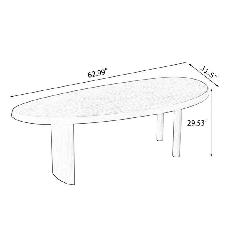 Kahverengi Endüstriyel Ahşap Serbest Form Üçgen Yemek Masası 75 cm - 87133