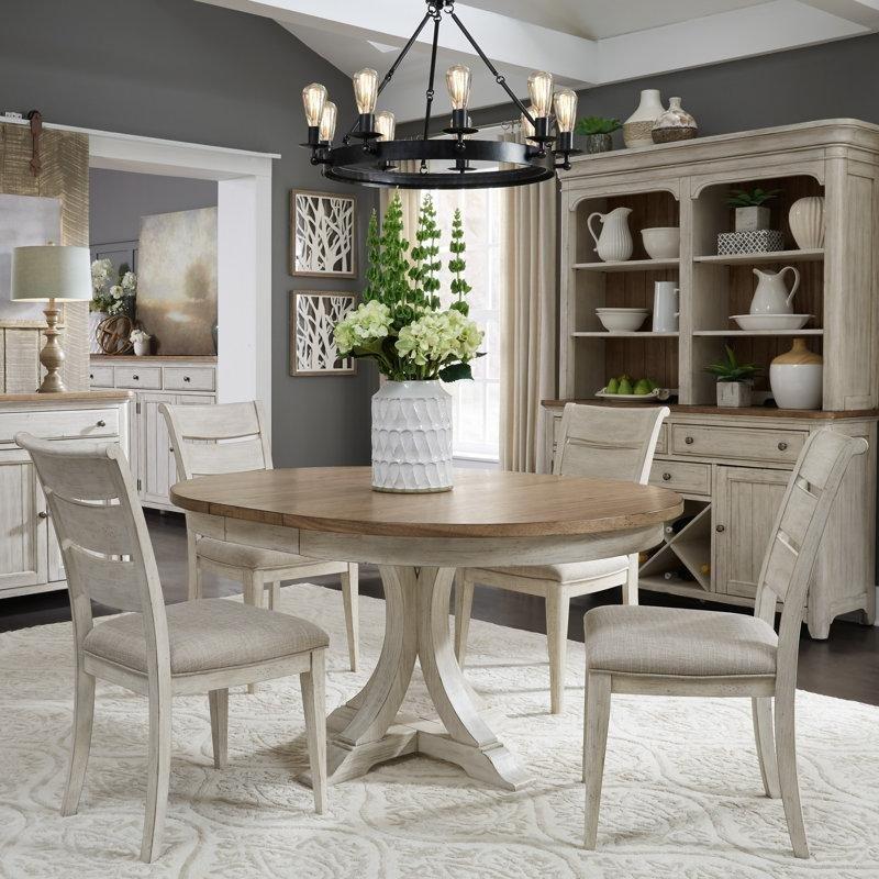 Kahverengi Masif Ahşap Açılır Mutfak Masası 4 Sandalyeli Set - 85081.0