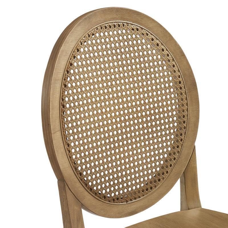 Kahverengi Masif Ahşap Genişletilebilir Rattan Yemek Masası Takımı 8 Kişilik - 88183