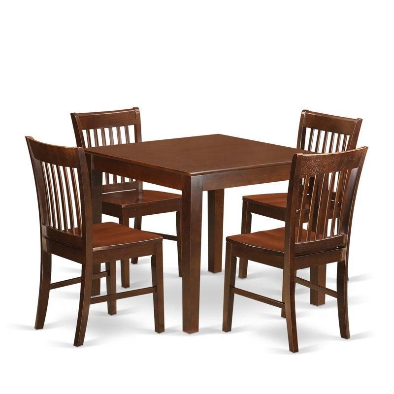 Kare Mahogani Yemek Masası 4 Sandalyeli 92x92 cm Yemek Seti - 85627.0