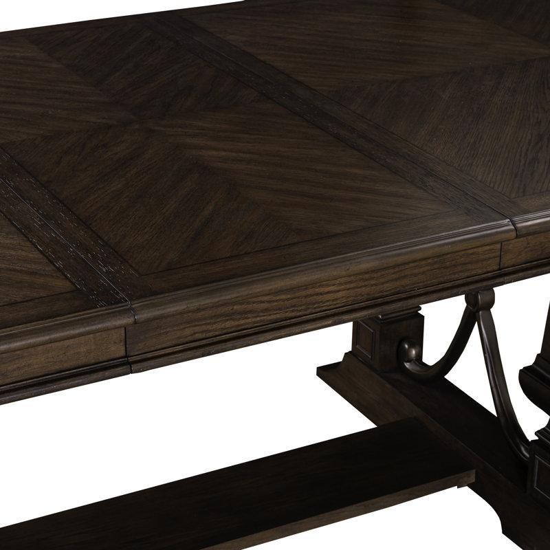 Kastanı Renk Rubberwood Açılır Mutfak Masası 102 cm Genişliğinde 6 Sandalyeli Takım - 85159.0