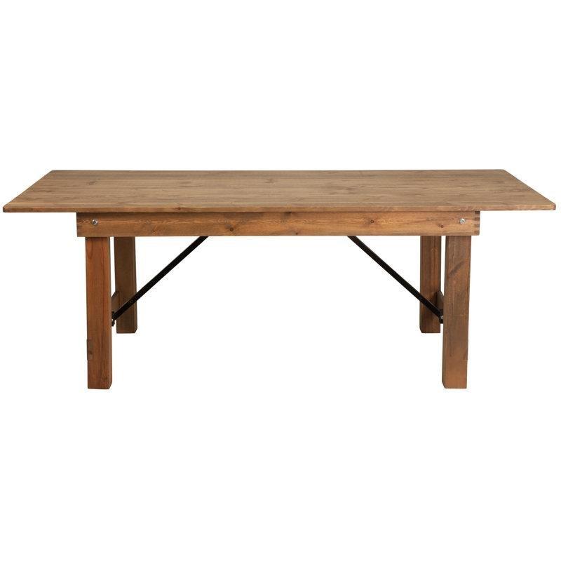 Katlanabilir Dikdörtgen Kırsal Masif Çam Yemek Masası 214x102x76 cm - 86329