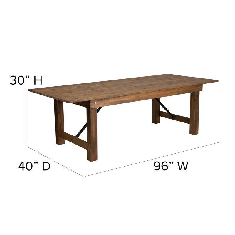 Katlanabilir Dikdörtgen Kırsal Masif Çam Yemek Masası 214x102x76 cm - 86329