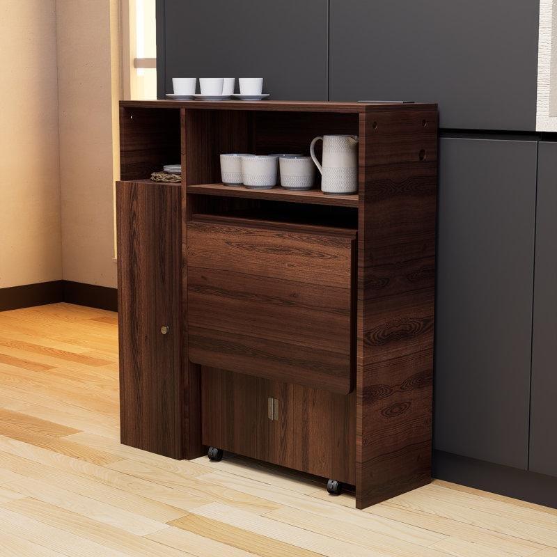 Katlanabilir Duvara Monte Yemek Masası Koyu Kahverengi Endüstriyel Ahşap 110x95 cm - 86374