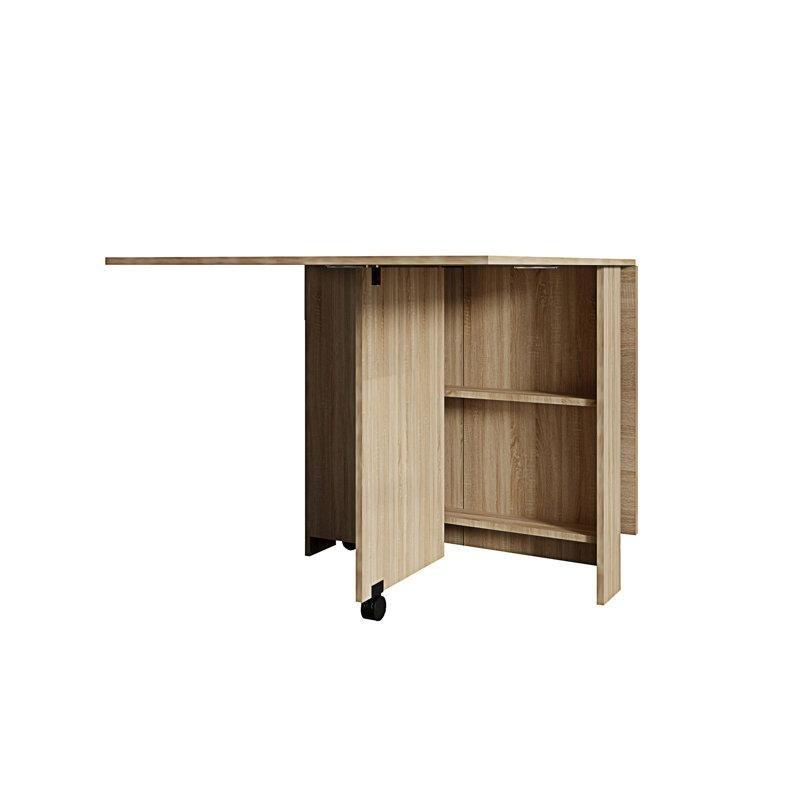 Katlanabilir Kahverengi Endüstriyel Ahşap Yemek Masası 140 cm - 86383