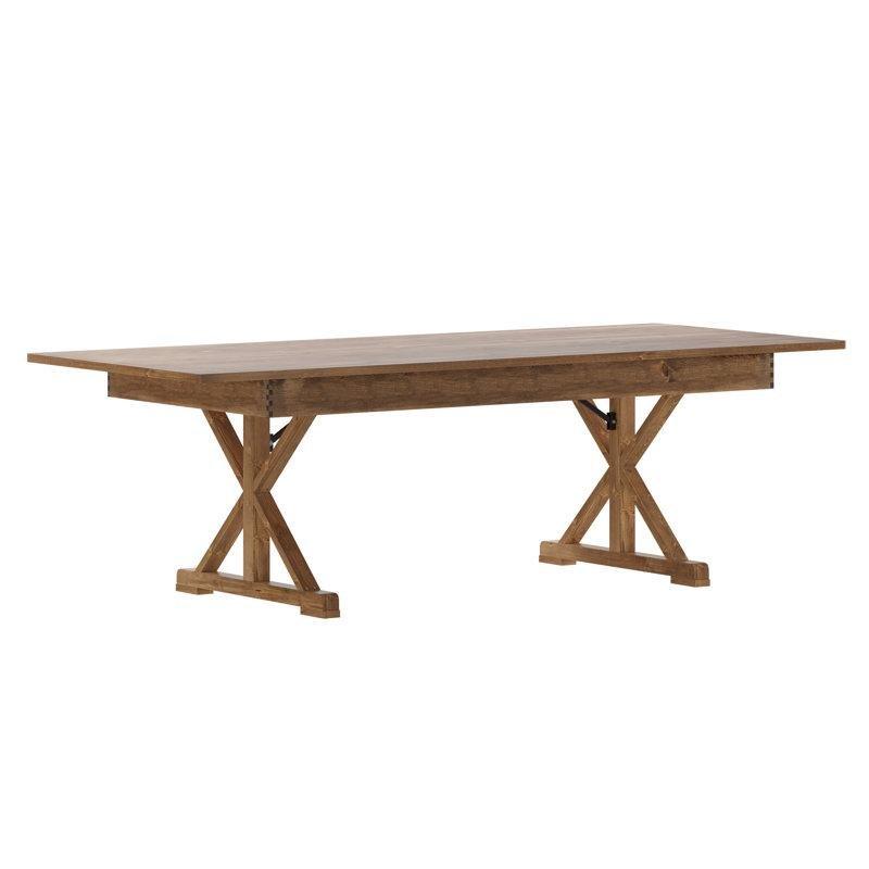 Katlanabilir X Ayaklı Masif Çam 8 Kişilik Yemek Masası 244 cm - 84238