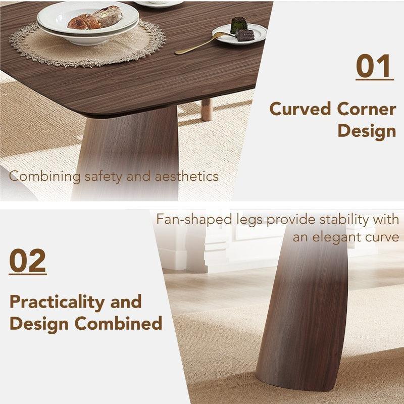 Kavisli Tabanlı Oak Yemek Masası 180 cm - 87409
