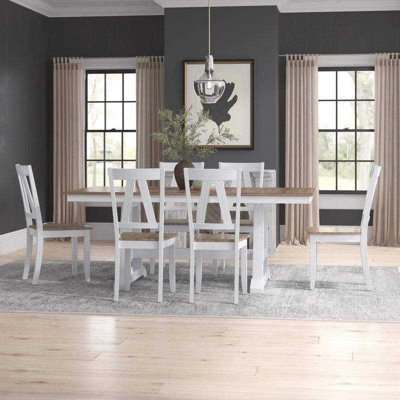 Keswick Açılır Mutfak Masası Altı Kişilik Gri Kum Beige Ahşap Yemek Seti - 85108.0