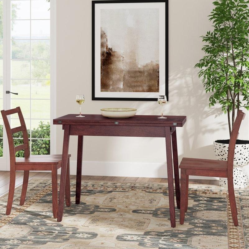 Kiraz Ahşap Açılır Yapraklı Dikdörtgen Yemek Masası Seti 91x100 cm - 88060