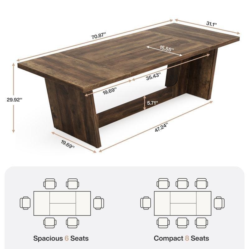 Kırsal Tasarımlı Endüstriyel Ahşap Yemek Masası 180x80 cm - 84619