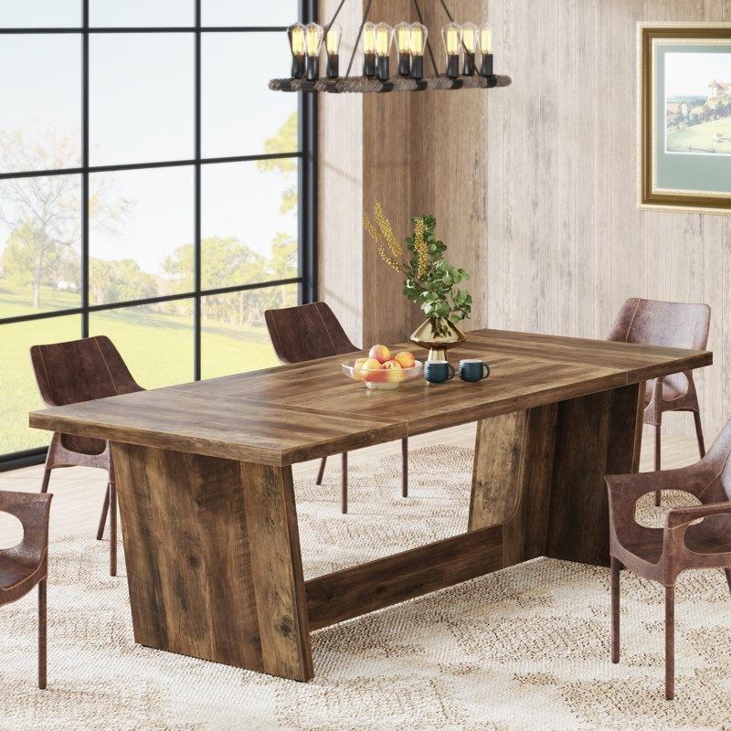 Kırsal Tasarımlı Endüstriyel Ahşap Yemek Masası 180x80 cm - 84619