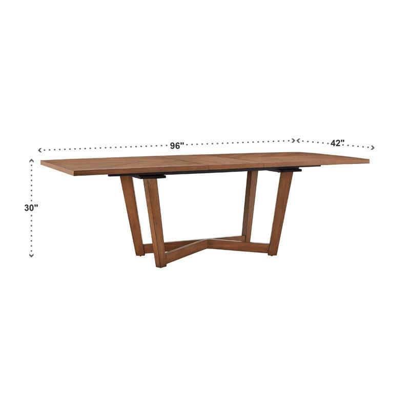 Koyu Ceviz Rengi Endüstriyel Ahşap Açılır Yemek Masası 78-96 cm - 83425