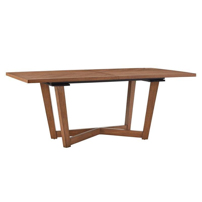 Koyu Ceviz Rengi Endüstriyel Ahşap Açılır Yemek Masası 78-96 cm - 83425