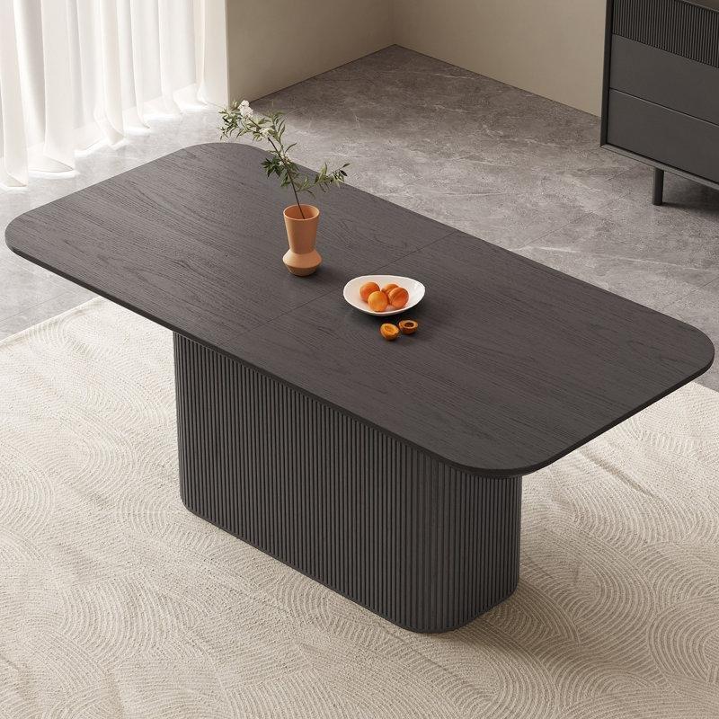 Koyu Gri Endüstriyel Ahşap Yemek Masası 166 cm - 86989