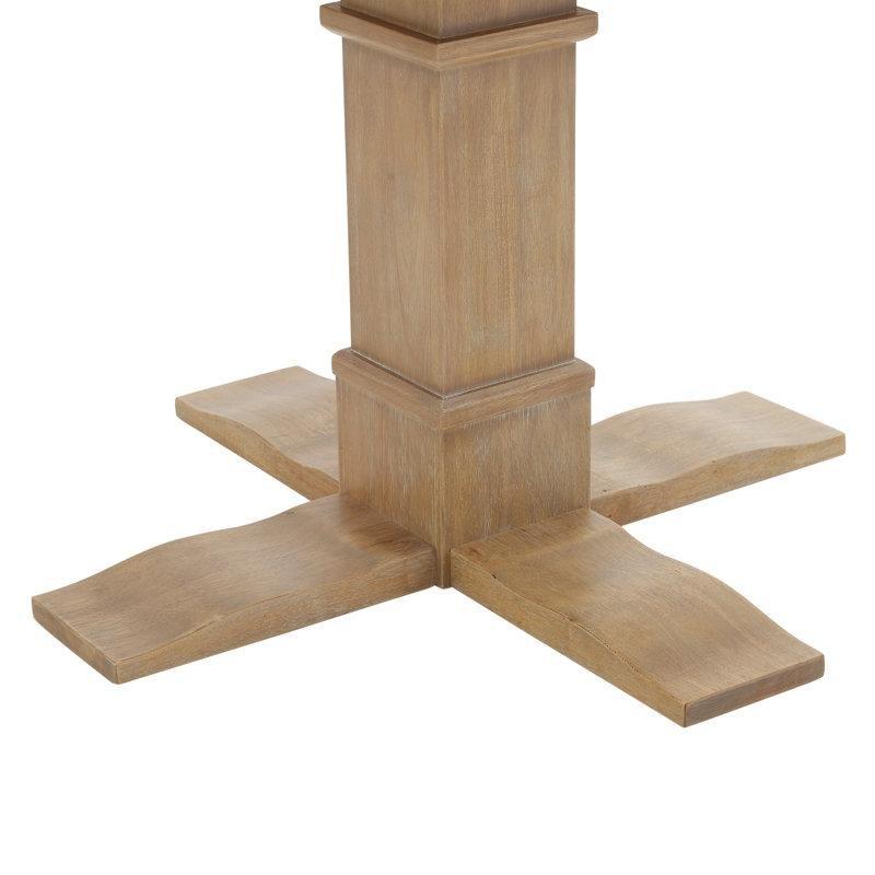 Krem Kumaşlı Yuvarlak Ahşap Mutfak Yemek Masası ve Sandalye Seti - 85030