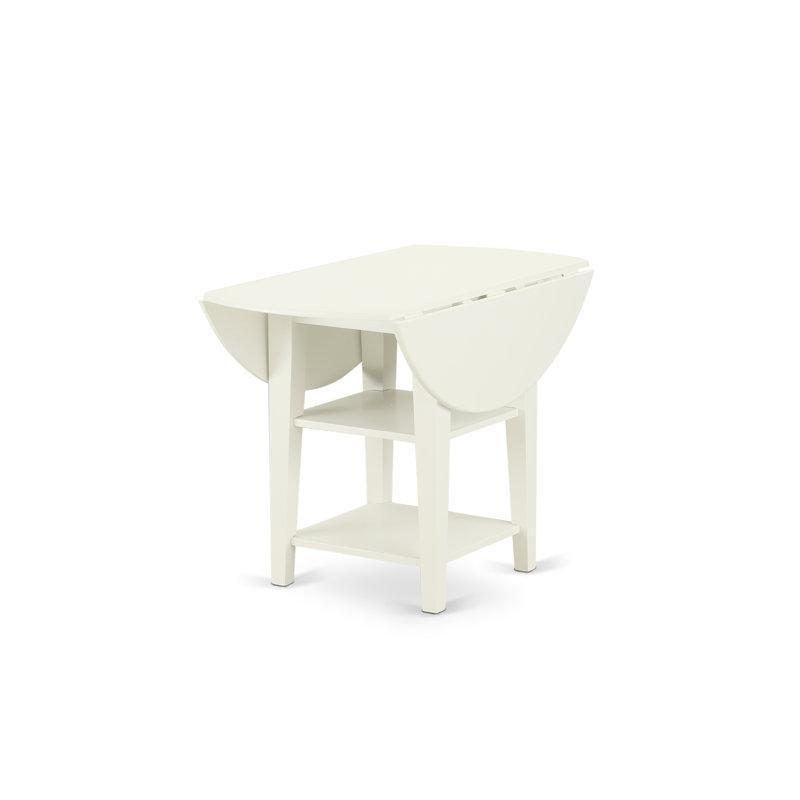Krem Rengi Yuvarlak Katlanır Yemek Masası 107x107 cm Açılabilir Ahşap Mutfak Masası - 87760