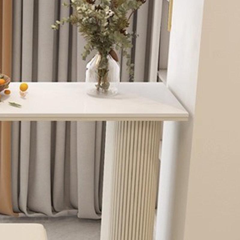 Krem Renkli Granit Tablalı 8 Kişilik Yemek Masası 105 cm - 84223
