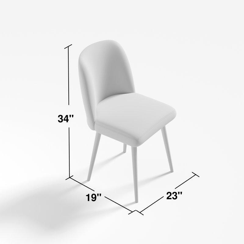 Krem Renkli Metal Ayaklı Yemek Masası Sandalyesi 87x58x48 cm 2li Set - 87361