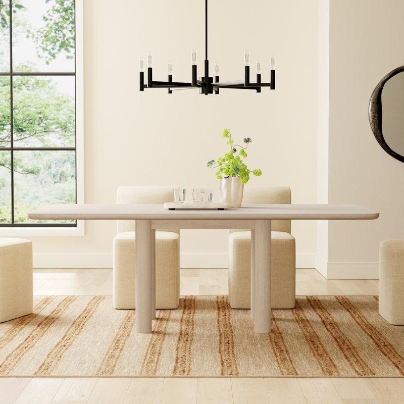 Krem Tonlu Kül Ağacı Dikdörtgen Yemek Masası 213 cm - 87307