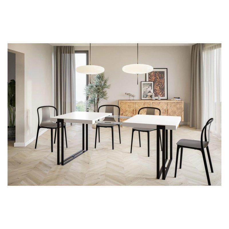 Lefkas Rengi Açılır Yemek Masası 120-220 cm Siyah Metal Ayaklı - 83323