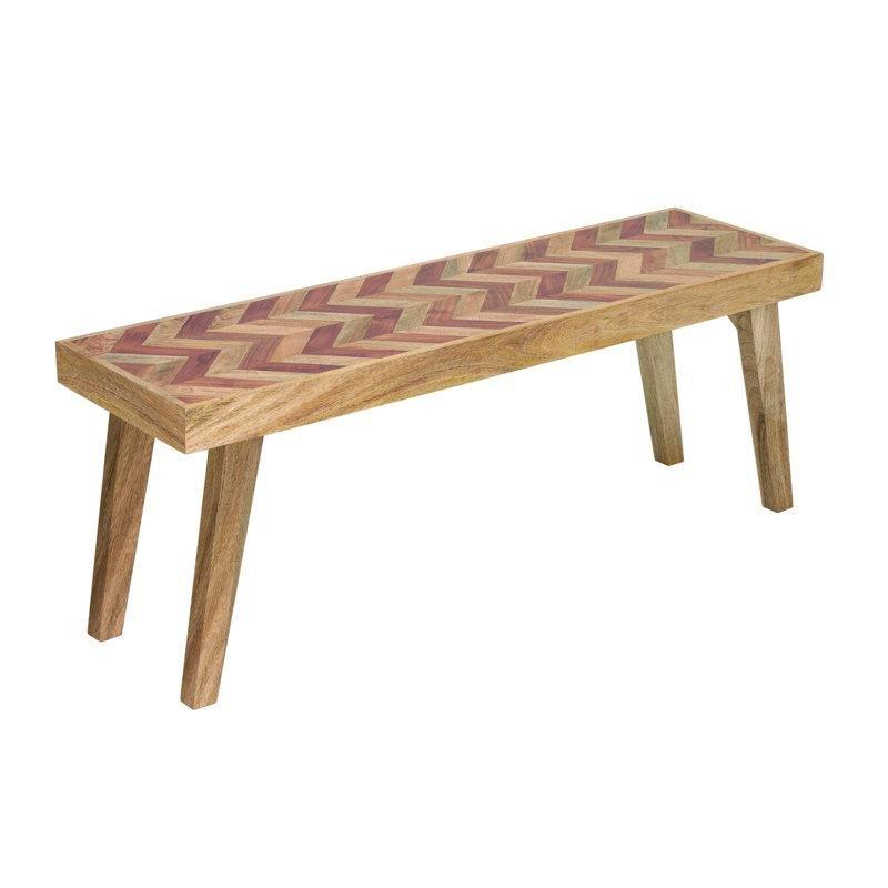 Mango Ağacı Elmas Desenli Yemek Masası Bench 122x36x46 cm - 88255