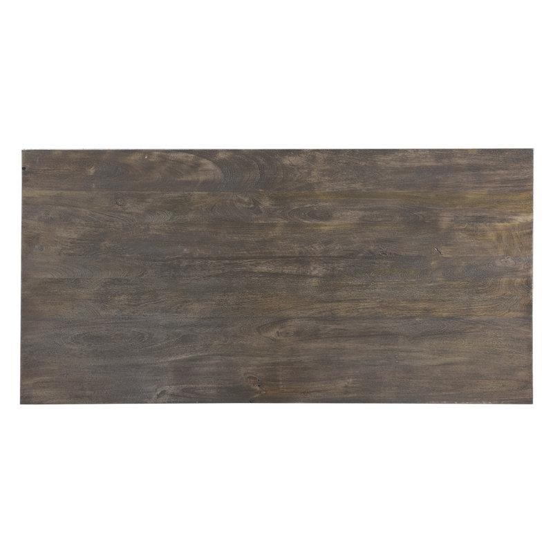 Mango Ahşabı Dikdörtgen Kütük Yemek Masası Gold Metal Ayaklı 180x89x76 cm - 87889