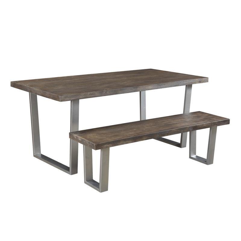 Mango Ahşabı Dikdörtgen Kütük Yemek Masası Gold Metal Ayaklı 180x89x76 cm - 87889