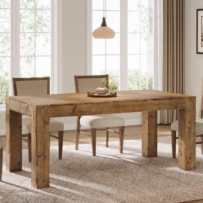Masif Ahşap Dikdörtgen Yemek Masası 160x80 cm Kahverengi - 87094